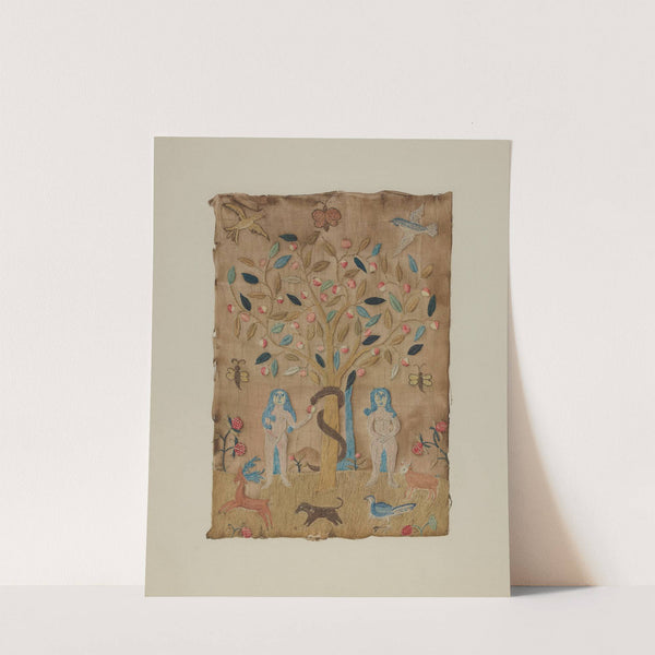 Adam &amp; Eve Embroidered Picture by Martha Elliot