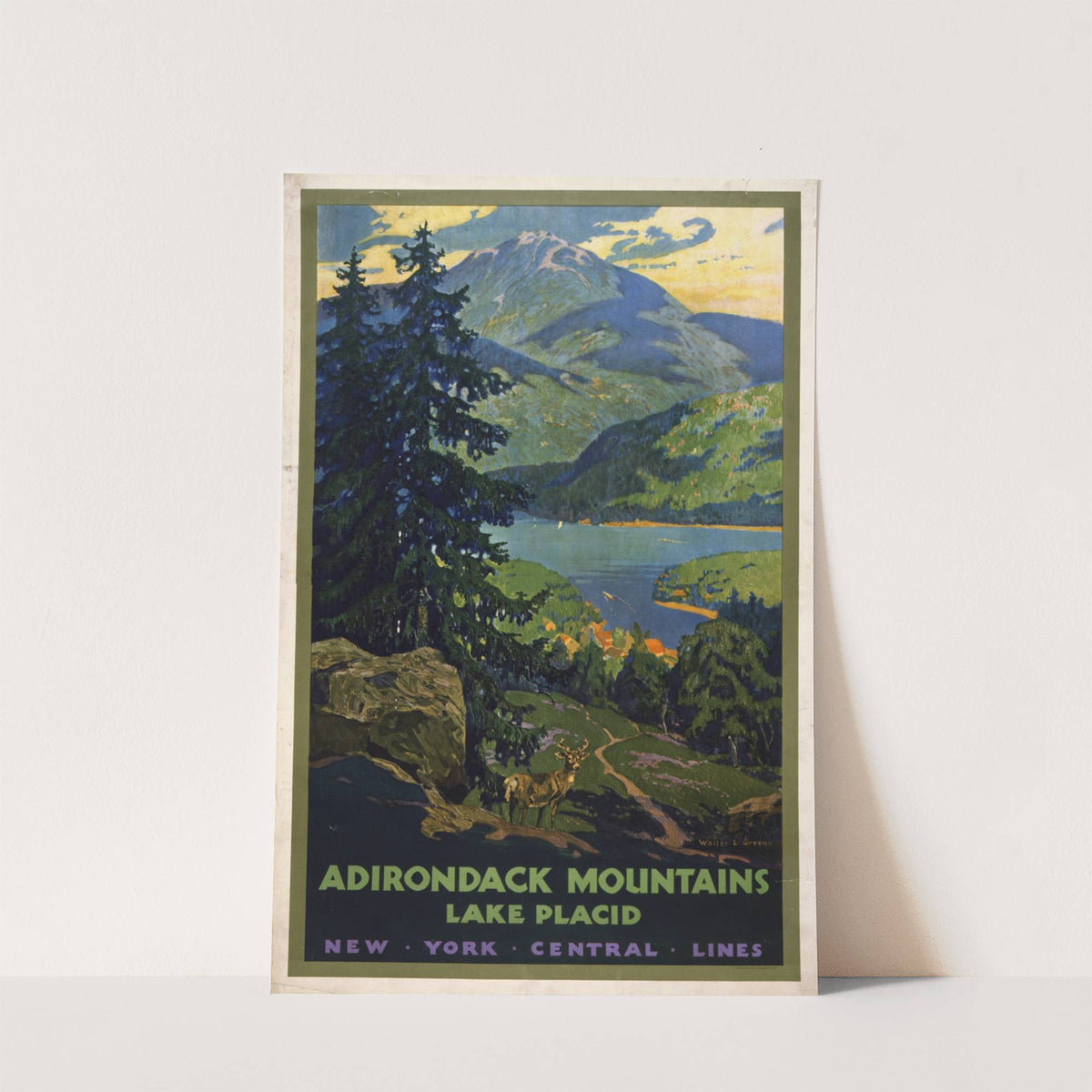 Adirondack Mountains, Lake Placid New York Central Lines by Walter L. Greene