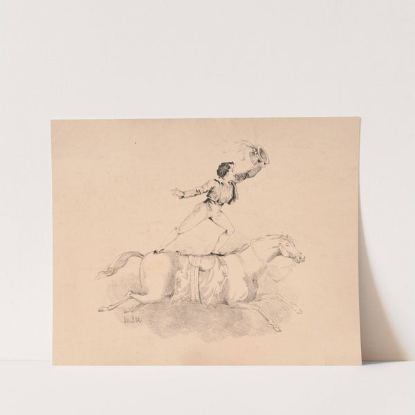 Adolphe Franconi standing on the back of a horse (1820-1827) by Martha Sarah Rolls