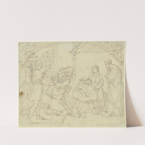 Adoration of the shepherds by Johann Evangelist Scheffer von Leonhardshoff