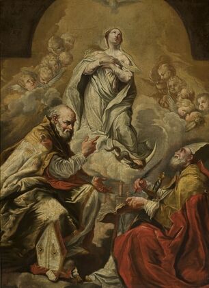 Adoration of Virgin Mary by St. Petronius and Dionysius the Areopagite