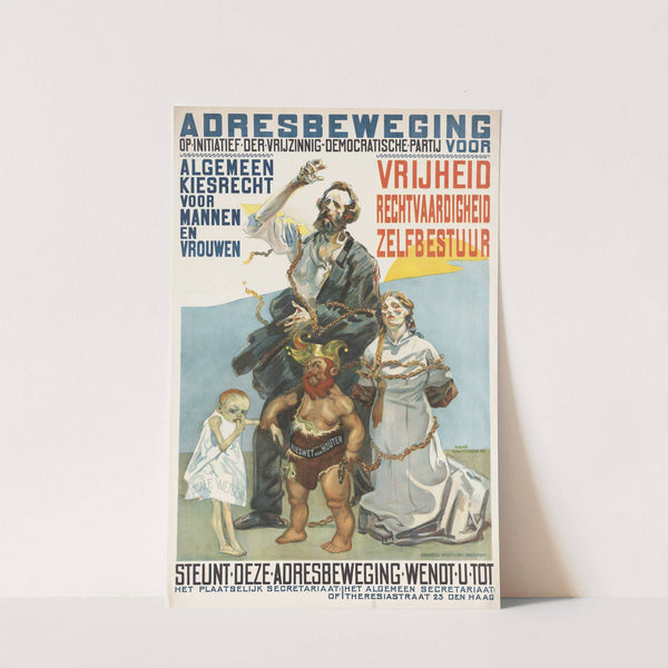 Adresbeweging op initiatief der Vrijzinnig-Democratische Partij. Algemeen kiesrecht voor mannen en vrouwen (...) by Martin Monnickendam