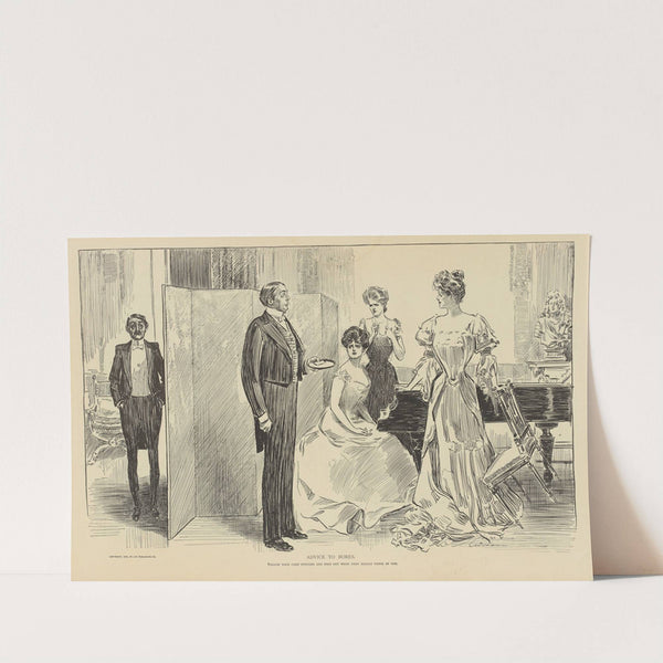 Advice to bores, follow your card upstairs (1900-1905) by Charles Dana Gibson