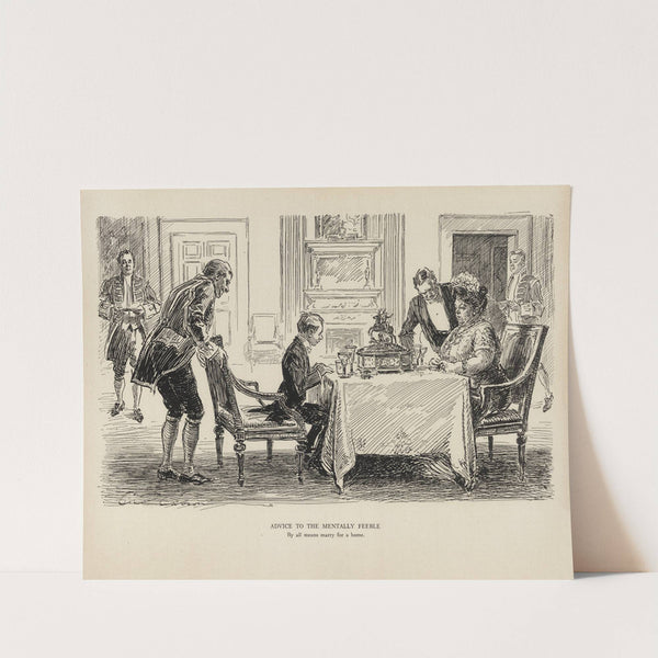 Advice to the mentally feeble – By all means marry for a home (1916) by Charles Dana Gibson