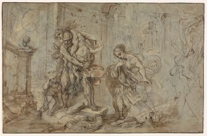 Aeneas Saving Anchises at the Fall of Troy (1587–88)