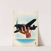 Aeroplane in hand, with wrist emerging from sea horizon by Reginald Mount  