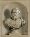 Aesculapius: borstbeeld in een nis