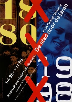 Affiche tentoonstelling De stad door de jaren. (1998)