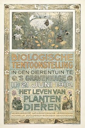 Affiche voor de Biologische Tentoonstelling in juni 1910
