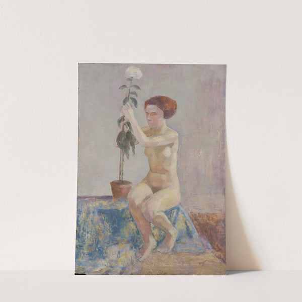 Akt mit Blumentopf by Walther Gamerith