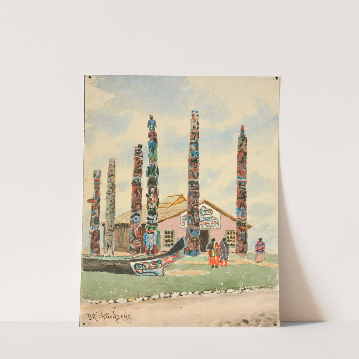 Alaska Building With Totems At St. Louis Exposition by Theodore J. Richardson