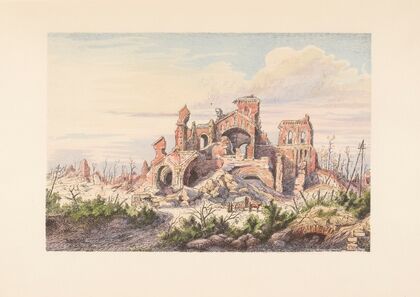 Albert – Les ruines de Notre-Dame de Brébières (1920)