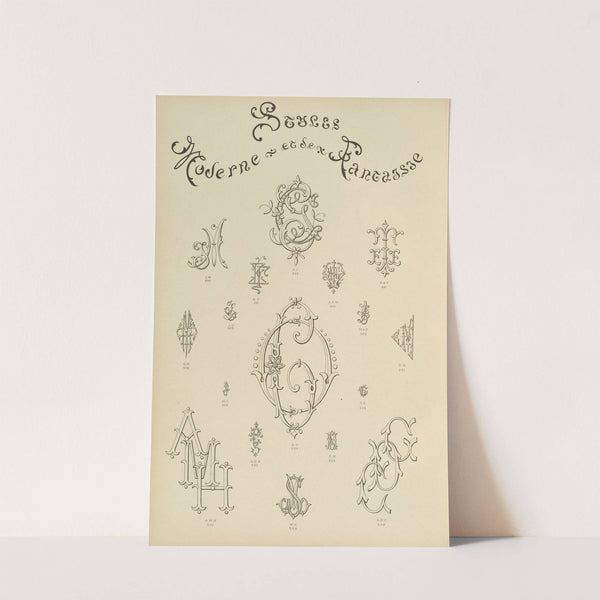 Album de chiffres &amp; monogrammes couronnes de noblesse, françaises et etrangères Pl.048 by Ch Crouvezier