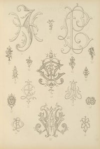 Album de chiffres & monogrammes couronnes de noblesse, françaises et etrangères Pl.049