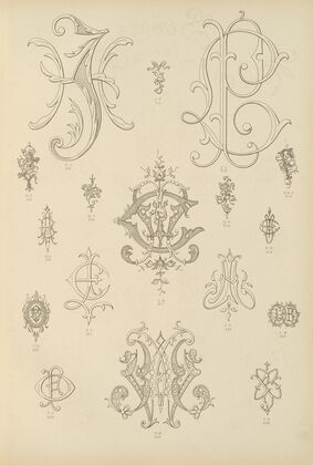 Album de chiffres & monogrammes couronnes de noblesse, françaises et etrangères Pl.049