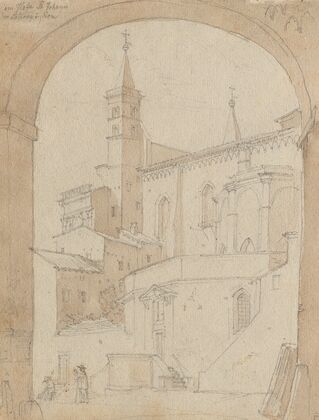 Album with Views of Rome and Surroundings, Landscape Studies, page 18a: Saint John Lateran, Rome