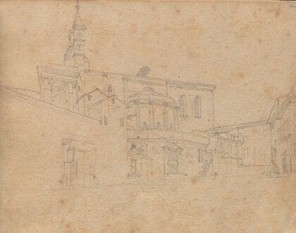 Album with Views of Rome and Surroundings, Landscape Studies, page 26a: Roman Architectural View