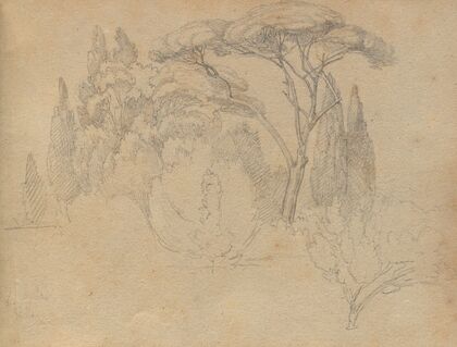 Album with Views of Rome and Surroundings, Landscape Studies, page 29a: Landscape Study