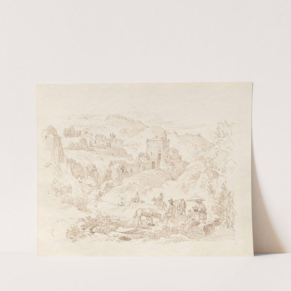 Album with Views of Rome and Surroundings, Landscape Studies, page 43a: Roman Landscape by Franz Johann Heinrich Nadorp
