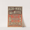 Alcool de menthe et eau de mélisse préparés par la distillerie de la Bénédictine de l’Abbaye de Fécamp (1891) by Imp. Camis