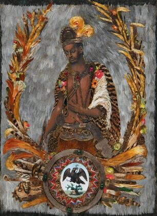 Alegoría De La Patria Con Retrato Del Emperador Moctezuma