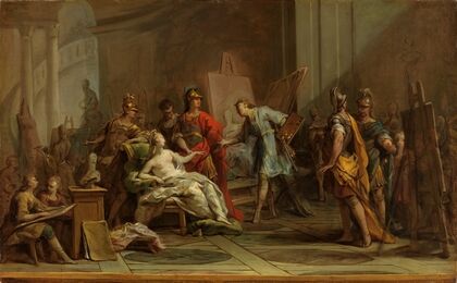 Alexander schenkt Apelles seine Nebenfrau Pancaspe (1737)