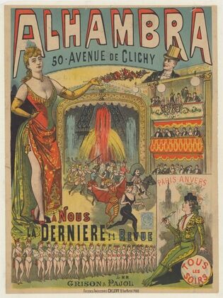 Alhambra, 50 avenue de Clichy. A nous la dernière! revue de MM. Grison et Pajol (1890)