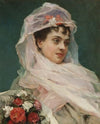 Aline Masson con tocado de gasa.