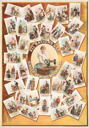 All nations use Singer sewing machines (1892)