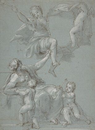 Allegorical Composition with Figures of Painting and Fame