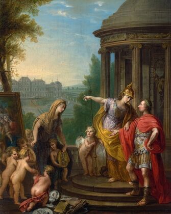 Allegorie auf die Übertragung der kaiserlichen Galerie in das Belvedere (1781) — size preview