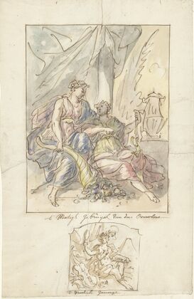 Allegorie op het matig gebruik van de Overvloed en een allegorie van het Vrolijk Genoegen (1677 - 1755)