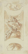 Allegorische Figurengruppe mit Putten auf Wolken