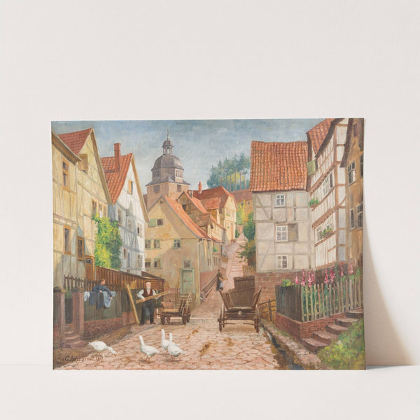 Alley in historic Marburg town by Karl Armbrust