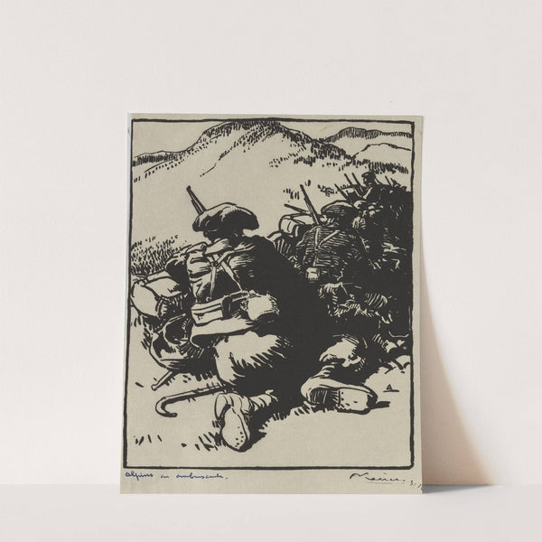 Alpins en ambuscade (1914) by Auguste Louis Lepère