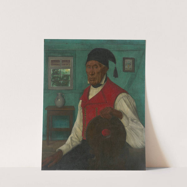 Alsatian Farmer Wearing a Red Waistcoat by Gustave Stoskopf