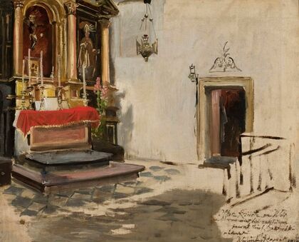 Altar in the church at Wola