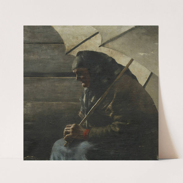 Alte Standlerin (mit Schirm) (1900) by Josef Engelhart