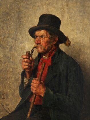 Alter Bauer mit Pfeife (1886)