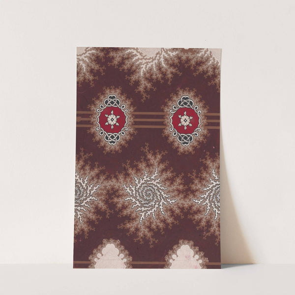 Alternating Horizontal Garlands of Branches with Abstract Swirls and Rosettes Flanked by Stylized Leaves and Framed by an Interlaced Ornamental Motif by Anonymous