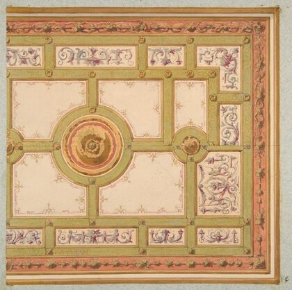 Alternative designs for the painted decoration of a ceiling (19th Century)