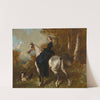 Amazone en noir sur un cheval gris pommelé by Alfred De Dreux