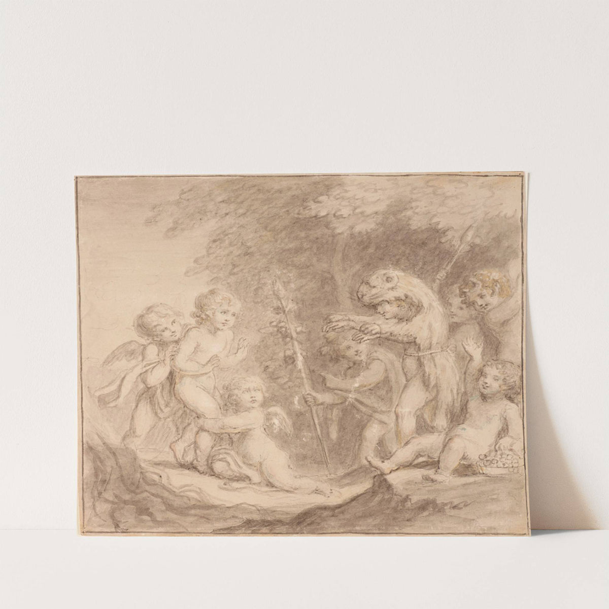 Amorini Playing in a Woodland Setting by Lady Diana Beauclerk