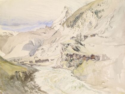 An Alpine Valley, the Matterhorn in the Distance — size preview