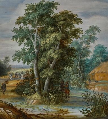 An ambush in a wooded landscape