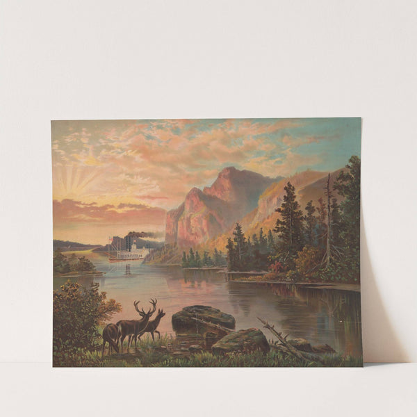 An American river scene (1880) by Krebs Lith. Co