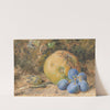An Apple, Grapes and a Hazelnut on a Mossy Bank by William Henry Hunt
