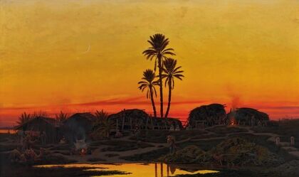 An Arab Camp At Sunset