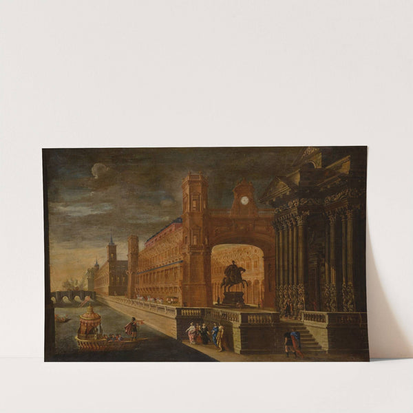 An architectural capriccio, with Aeneas’s arrival in Carthage in the foreground by Vicente Giner