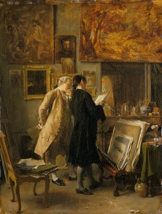 An Artist showing his Work